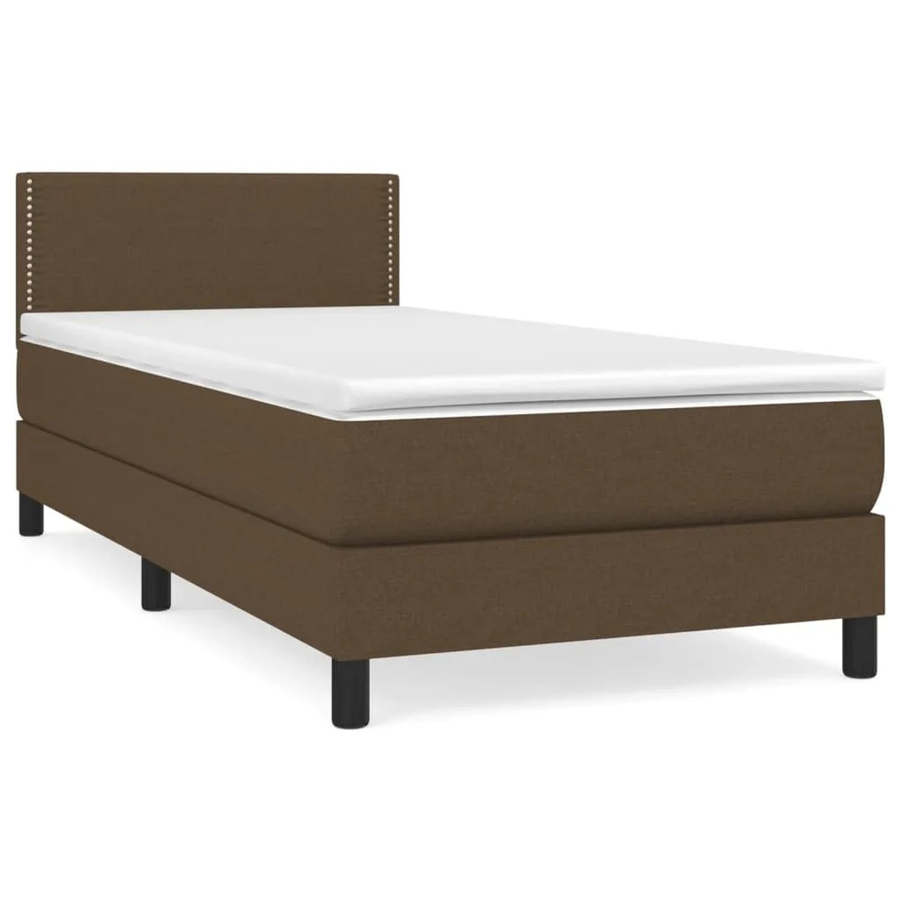 vidaXL Boxspringbett mit Matratze Dunkelbraun B/T/H: 100 x 200 cm - Bild 2