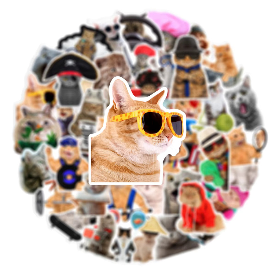 66 oder 132 Stück lustige Katzen-Doodle-Aufkleber, wasserfeste Sticker in Multicolour für Notebook, Tasse und Koffer - Bild 3