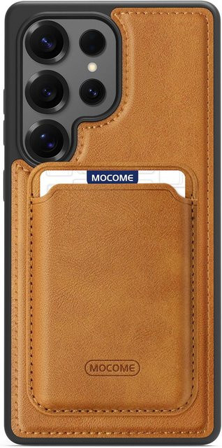 2-in-1 Magnetische Lederhülle mit abnehmbarem Kartensteckplatz für Samsung Galaxy S26 Ultra S25 FE S24 Plus S23 S22 5G in Braun mit kabelloser Ladefunktion - Bild 1