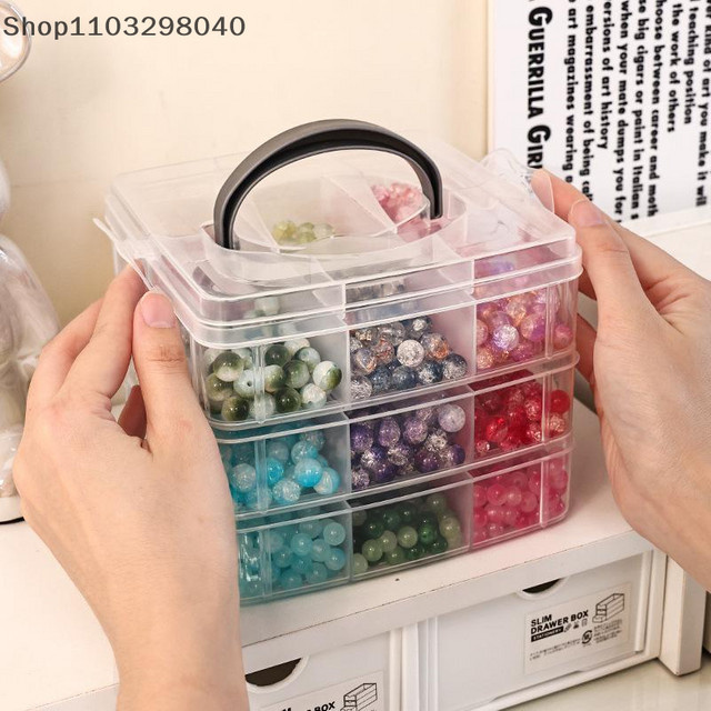 Hoeaden Stapelbare Aufbewahrungsbox aus Kunststoff in Transparent, verstellbar für Spielzeug, Schmuck und Accessoires - Bild 1