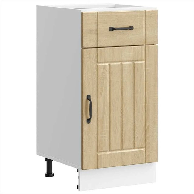 vidaXL Küchen-Unterschrank Lucca aus Holzwerkstoff in Sonoma-Eiche und Beige, B/T/H: 81,5 x 40 x 46 cm - Bild 1
