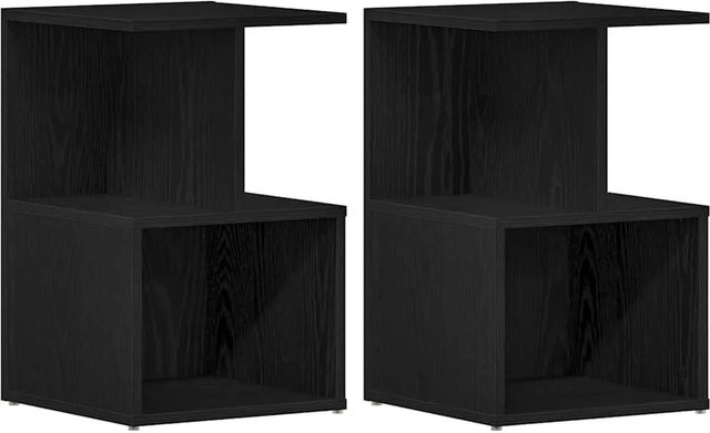 vidaXL Nachttisch Set 2 Stück in Schwarzer Eiche, modernes Design für dein Schlafzimmer, B/T/H: 35 x 35 x 55 cm - Bild 1