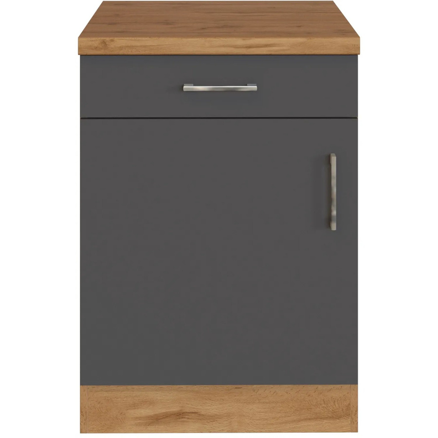 Held Möbel Küchen-Unterschrank Sorrento mit 1 Auszug in Anthrazit Wotan, Eiche Grau matt, B: 50 cm, H: 85 cm, T: 60 cm - Bild 2