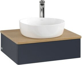 V&B Waschtischunterschrank Antao ohne Frontstruktur, Eiche honig braun lackiert, B/T/H: 60 x 50 x 19 cm - Bild 1