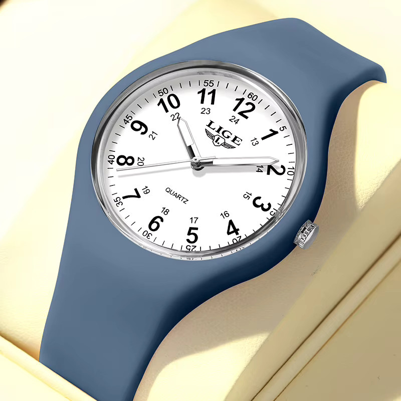 LIGE Armbanduhr Quarz, Silikon, Weiß, Unisex - Bild 2
