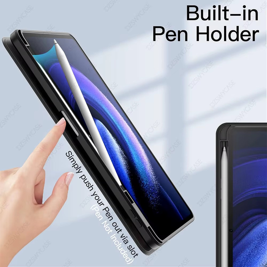 Stoßfeste Tablet-Hülle für Xiaomi Mi Pad 6 und Mi Pad 6 Pro (11 Zoll, Modell 2023) mit Stifthalter, Rückenständer und Auto Wake/Sleep Funktion in Pink oder Schwarz - Bild 5