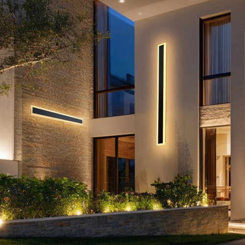 VEVOR 2er-Pack Moderne Außenwandleuchten, Lineare LED Wandleuchten, 3000 K Warmweiß, IP65 Wasserdicht, Länge: 100 cm - Bild 1
