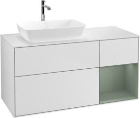 V&B Waschtischunterschrank Finion mit Wandbeleuchtung, Weiß lackiert, Breite: 120 cm, Tiefe: 50,1 cm, Höhe: 50,1 cm - Bild 1