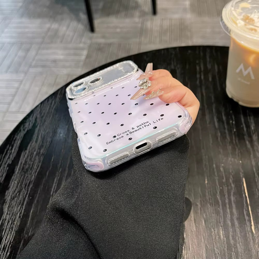 Loobival Glitzer-Diamant-Polka-Dots Handyhülle für iPhone mit Kameraschutz in Bunt und Blau - Bild 2