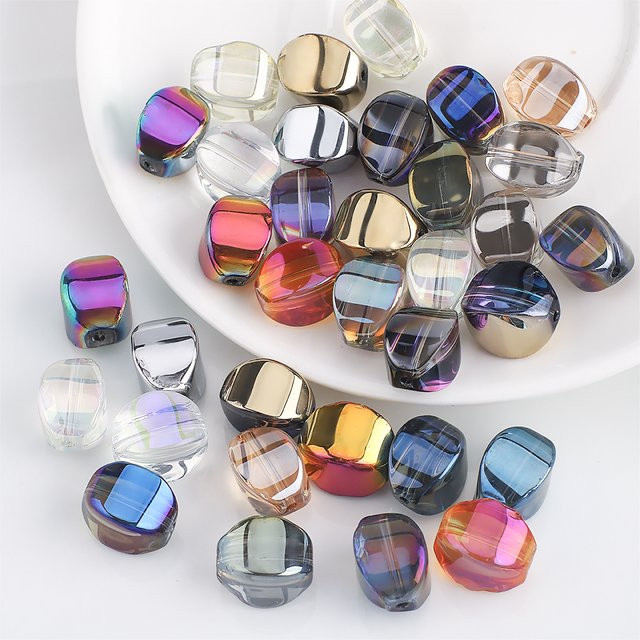 ZHUBI Perlen Kristallglas, unregelmäßige Form, Bunt, Unisex, 10 x 13 mm - Bild 1