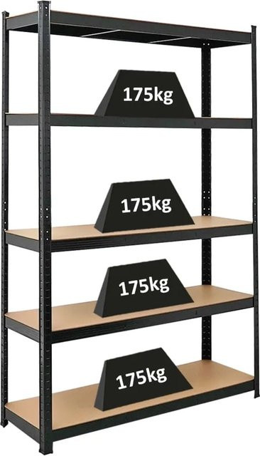 PROREGAL Schwerlastregal Ragnar Schwarz H x B x T: 180 x 120 x 40 cm - Bild 1