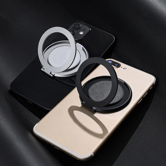 WSSHE Multifunktionaler tragbarer und drehbarer Handy-Ständer mit Fingerring-Halterung in Schwarz - Bild 1