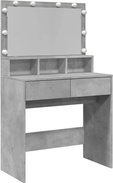 vidaXL Schminktisch mit LED-Beleuchtung in Betongrau, B/T/H: 80 x 41 x 134,5 cm - Bild 1