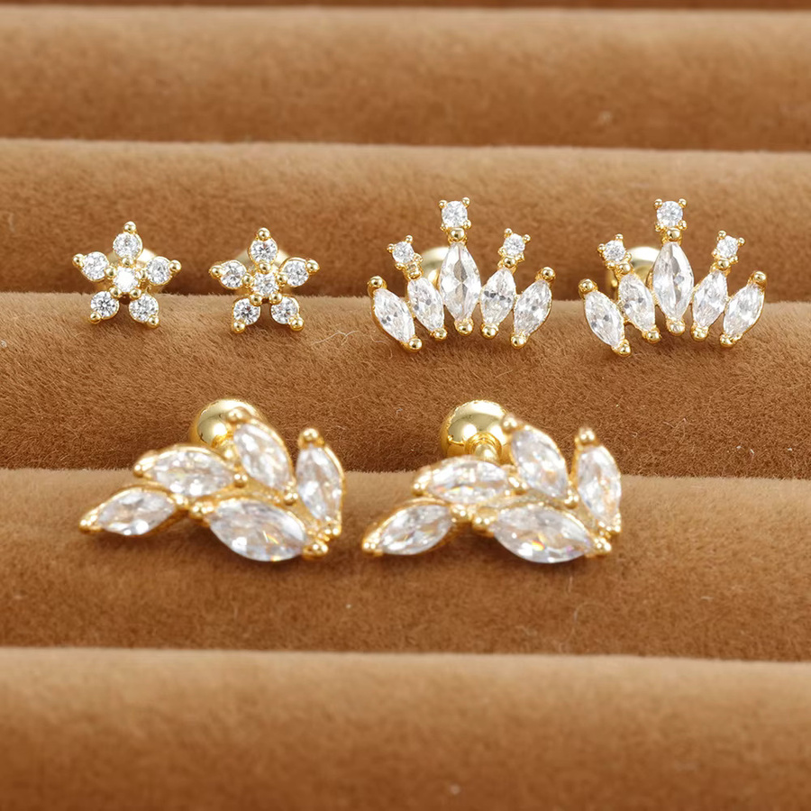 Yuedane Ohrringe, Edelstahl, Gold, Zirkonia, Damen - Bild 1