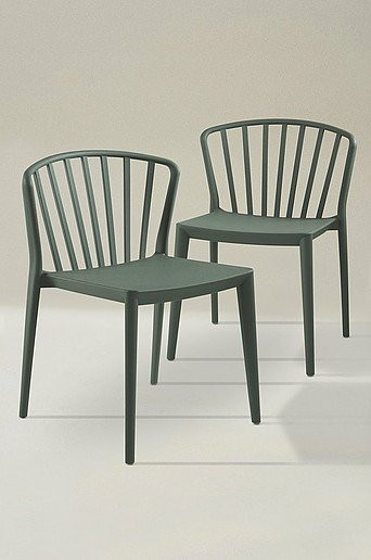 IKEA VÄBY Gartenstuhl Set aus 2 Stück, Grün, stapelbar und UV-beständig - Bild 1