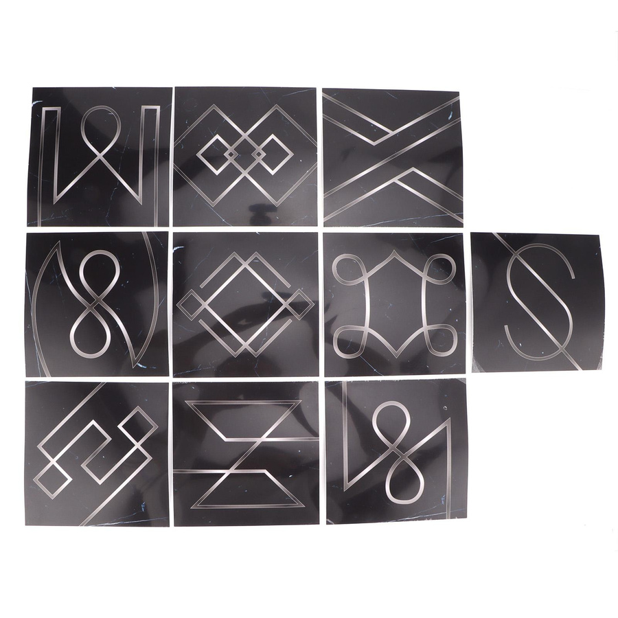 10 Stück GoolRC Fliesen Wandaufkleber aus PVC in Schwarz mit geometrischem Art Deco Design zur selbstklebenden Gestaltung von Küche und Wohnzimmer - Bild 3
