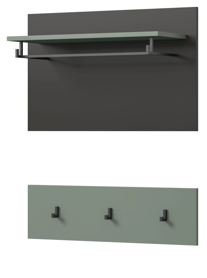 Inn.Furn Garderobenpaneel Set Cooper in Salbei und Grau, Breite: 80 cm - Bild 3