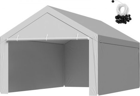 VEVOR Carport-Ersatzdach mit Seitenwänden, grau, B/T: 3,65 x 6,09 m - Bild 1