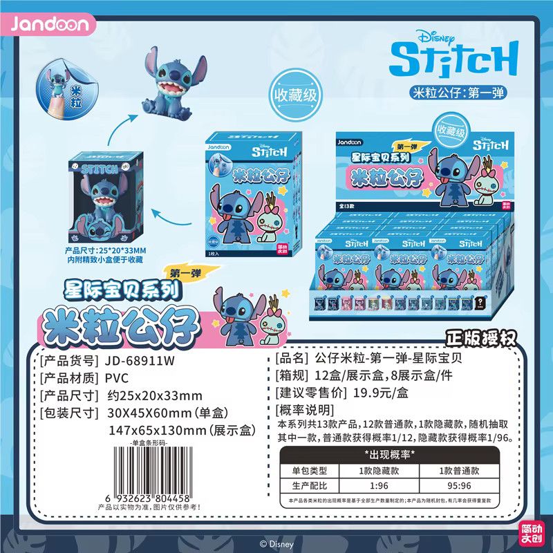 Jandoon Disney Lilo & Stitch Blind Box Angel und Scrump Mini Action Figuren aus PVC, Multicolor - Bild 2
