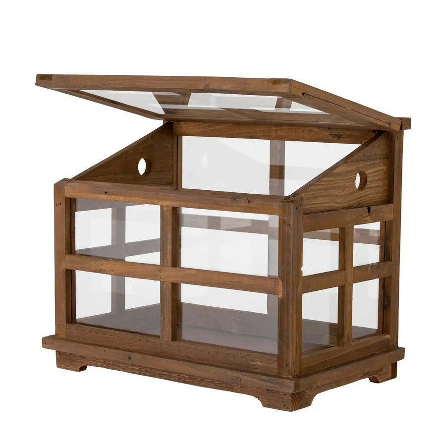 Bloomingville Vitrine Marti aus Kiefernholz und Glas in Braun, B/T/H: 25 x 40 x 33 cm - Bild 1
