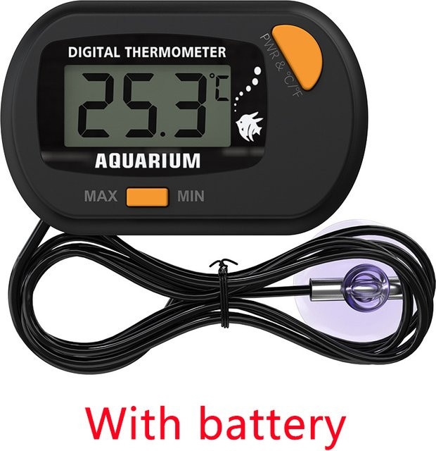 Gaqqee STD-1 Digitales LCD-Aquariumthermometer in Schwarz mit wasserdichtem Sensor und Sonde - Bild 1