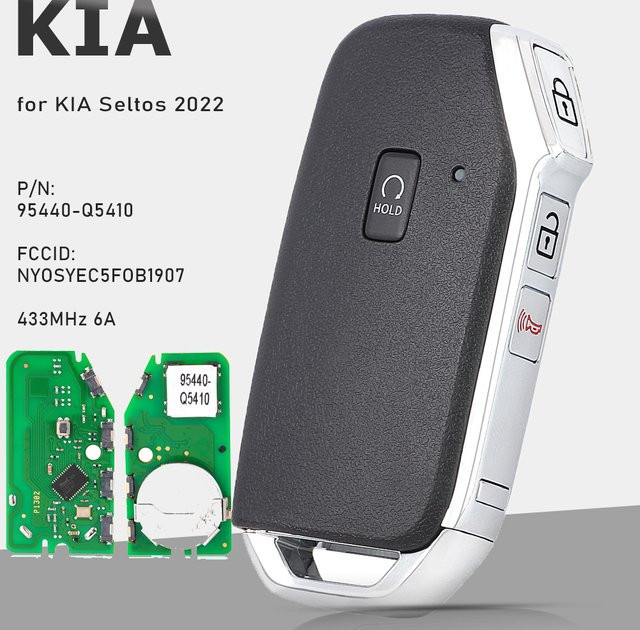 KEYECU Smart Remote Key Fob 433 MHz 6A für KIA Seltos 2022 in Schwarz (P/N: 95440-Q5410, FCCID: NYOSYEC5FOB1907) - Bild 1
