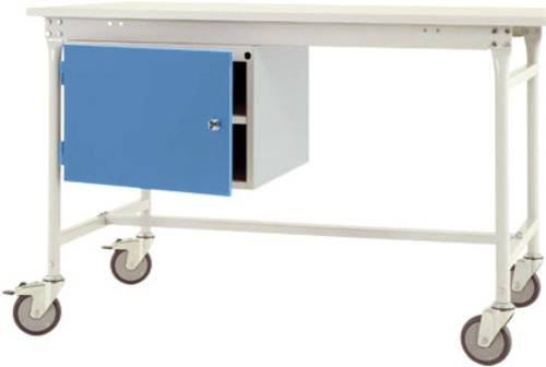 Manuflex ZB4734.5012 Mobiler Gehäuse-Unterbau mit 1 Tür und Einlegeboden in Lichtblau RAL 5012 für Tischtiefe 800 mm - Bild 1