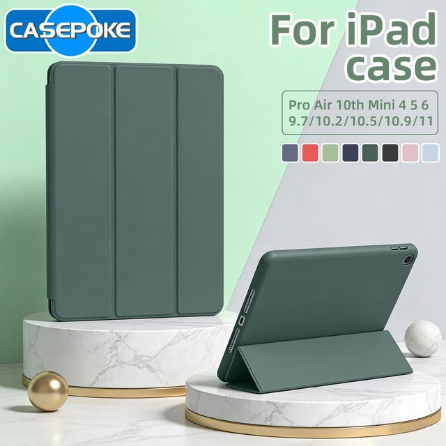 Smart Cover Hülle für Apple iPad in Schwarz kompatibel mit iPad 7. 8. 9. 10. Generation, iPad Pro 9.7 11 12.9 13, iPad Mini 6 und iPad Air 1 2 3 4 5 - Bild 1