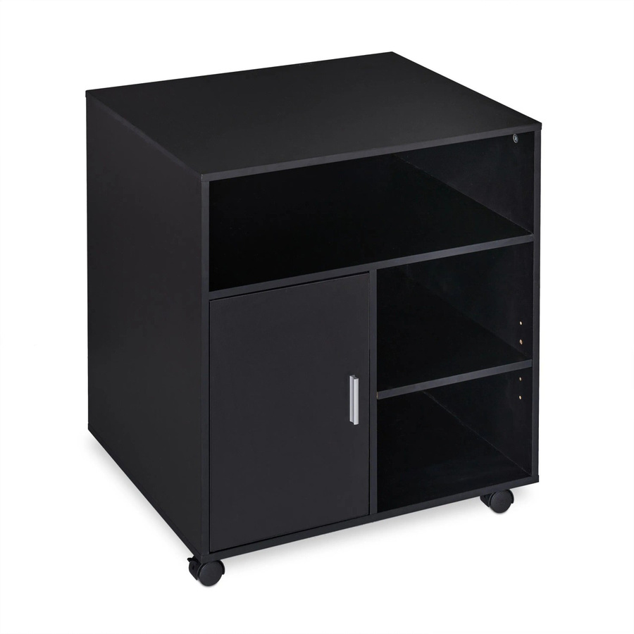 Relaxdays Rollcontainer aus Spanplatte und Kunststoff in Schwarz mit Rollen, B/T/H: 66,5 x 60 x 50 cm - Bild 2