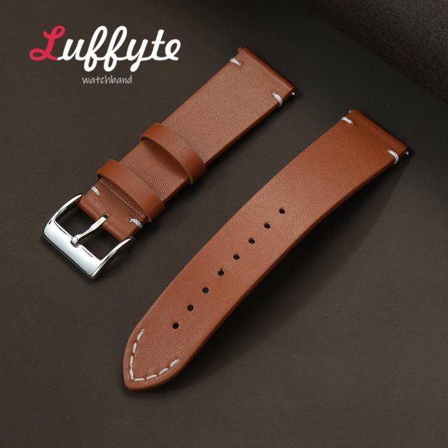 luffyte Uhrenarmband Rindsleder, silberne Schnalle, Unisex - Bild 1