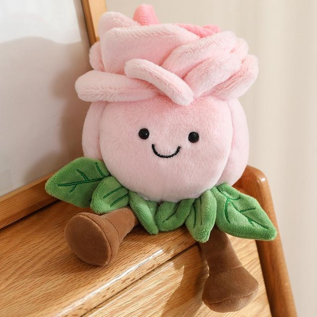 Yiran toy Rose Blume Plüschtier, Rosa Blau Weiß, 22cm - Bild 1