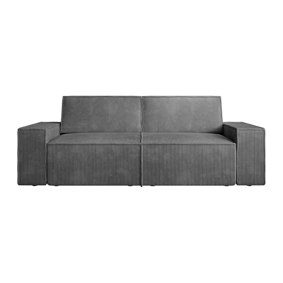 Vente-unique Sofa Amelia Anthrazitgrau mit Cord-Bezug Breite: 230 cm - Bild 2