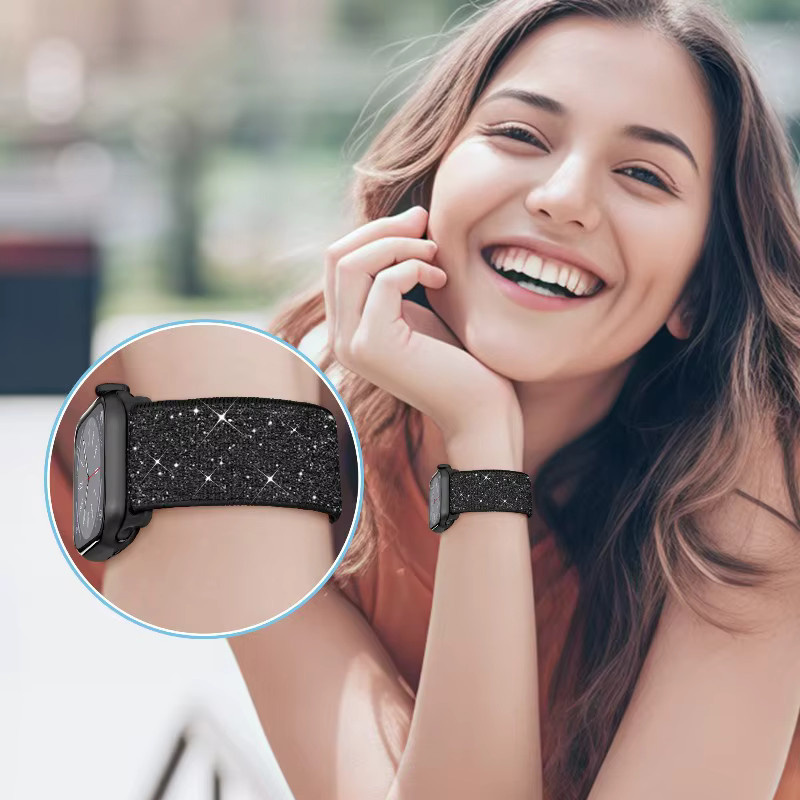 JBAILI Uhrenarmband Nylon, Schwarz, Unisex - Bild 3