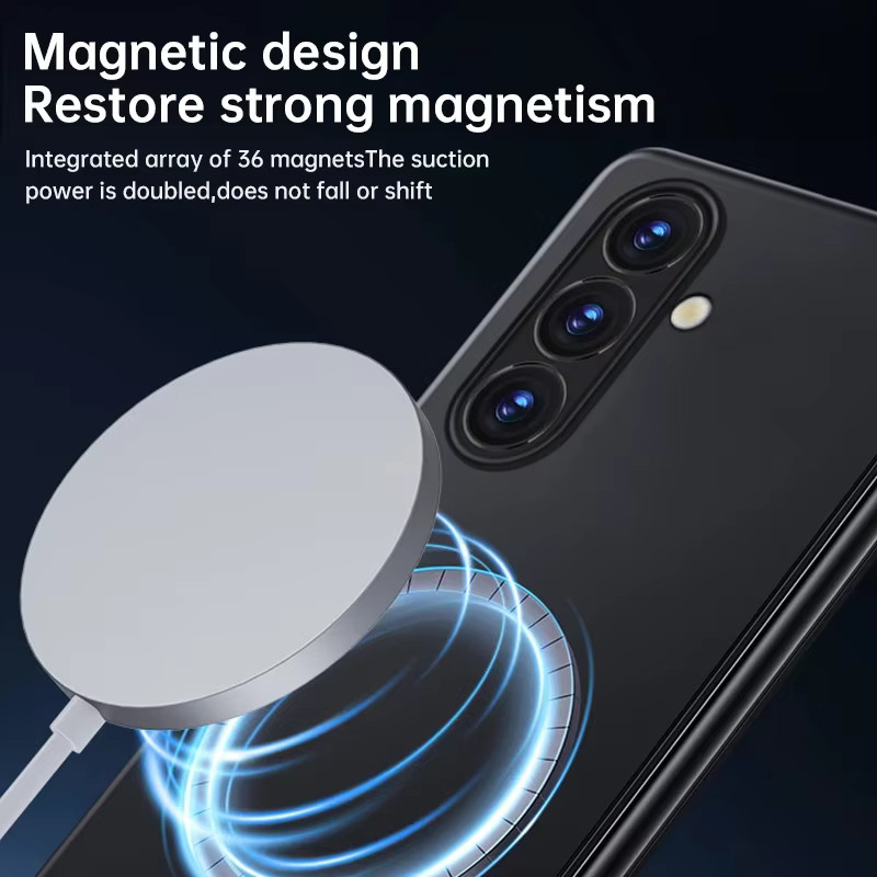 Magnetische und rahmenlose Schutzhülle für Samsung Galaxy Z Fold 7, 6, 5, 4 in Schwarz oder Grau mit kabelloser Ladefunktion - Bild 3