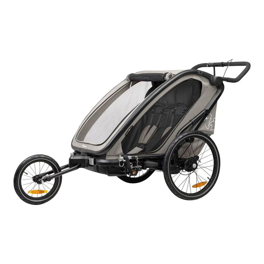 Hauck Bike N Walk Fahrradanhänger in Grau aus Aluminium mit Federung und Verdeck - Bild 2