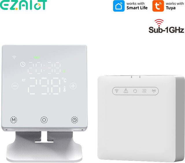 Tuya WiFi Smart Thermostat zur Heizungs- und Kesselsteuerung in Weiß mit App-Steuerung und Smart Home Integration für Alexa und Google Home - Bild 1