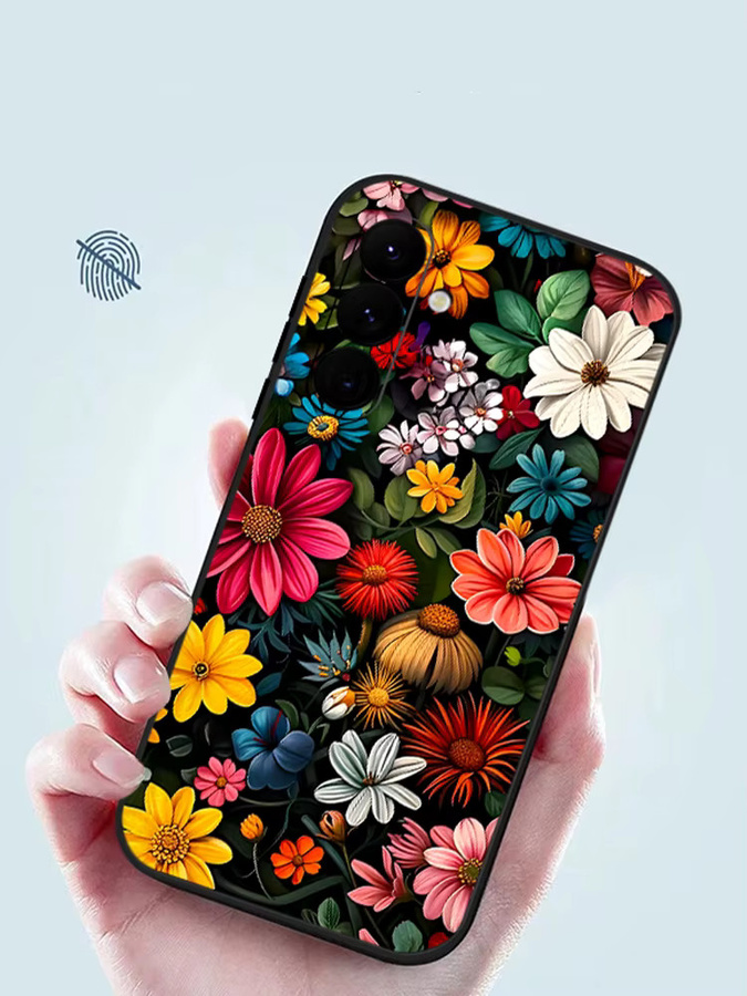 Samsung Handyhülle mit Blumenmuster in Lila und Multicolour aus weichem TPU für Galaxy S24 S25 S26 Ultra A57 A17 A56 A16 A55 A15 A54 A36 5G - Bild 6