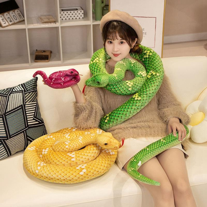 Riesenpython-Anaconda-Plüschtier Schlange gelb orange grün 70cm - Bild 2