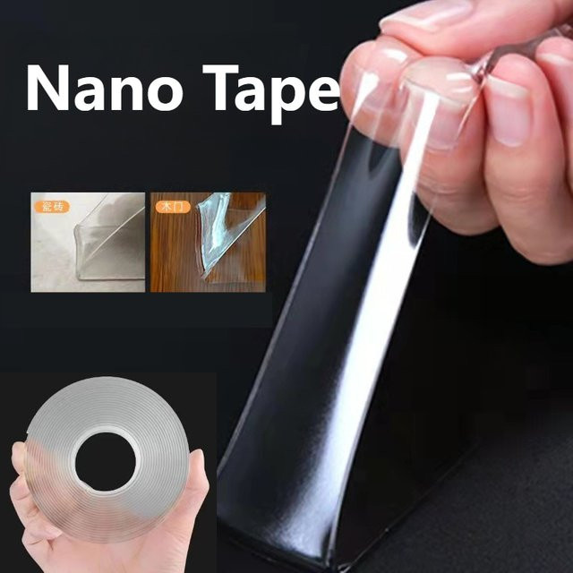 Starkes doppelseitiges Nano-Klebeband in Transparent, waschbares und wasserfestes Montageband zum Aufhängen von Bildern - Bild 1