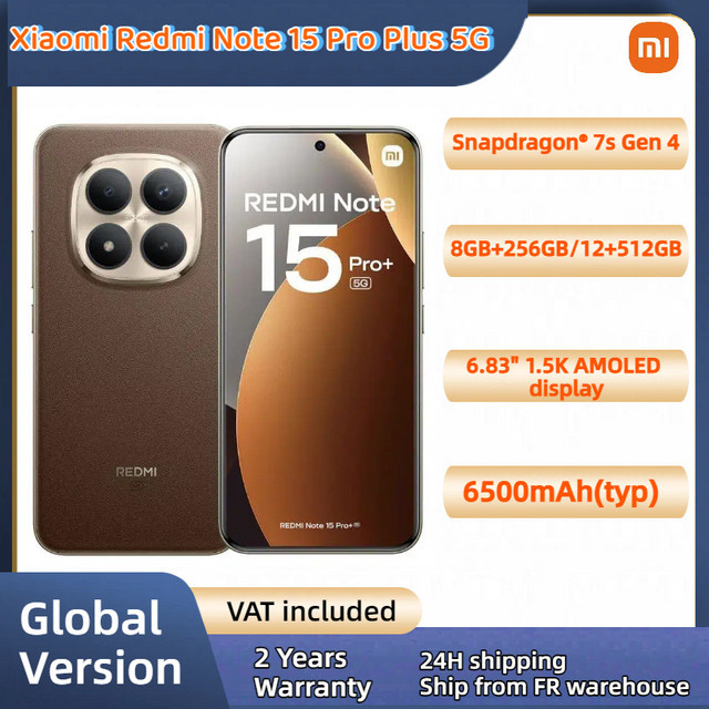 Xiaomi Redmi Note 15 Pro Plus 5G Globale Version mit Snapdragon 7s Gen 4, 6.83 Zoll 1.5K AMOLED Display, 200MP Hauptkamera, 6500mAh Akku, 100W Schnellladen und NFC - Bild 1