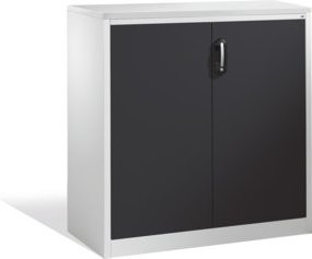 C+P Akten-Sideboard Acurado mit Drehtüren, 3 Ordnerhöhen, Front Schwarzgrau, Korpus Lichtgrau, H: 120 cm, B: 120 cm, T: 50 cm - Bild 1