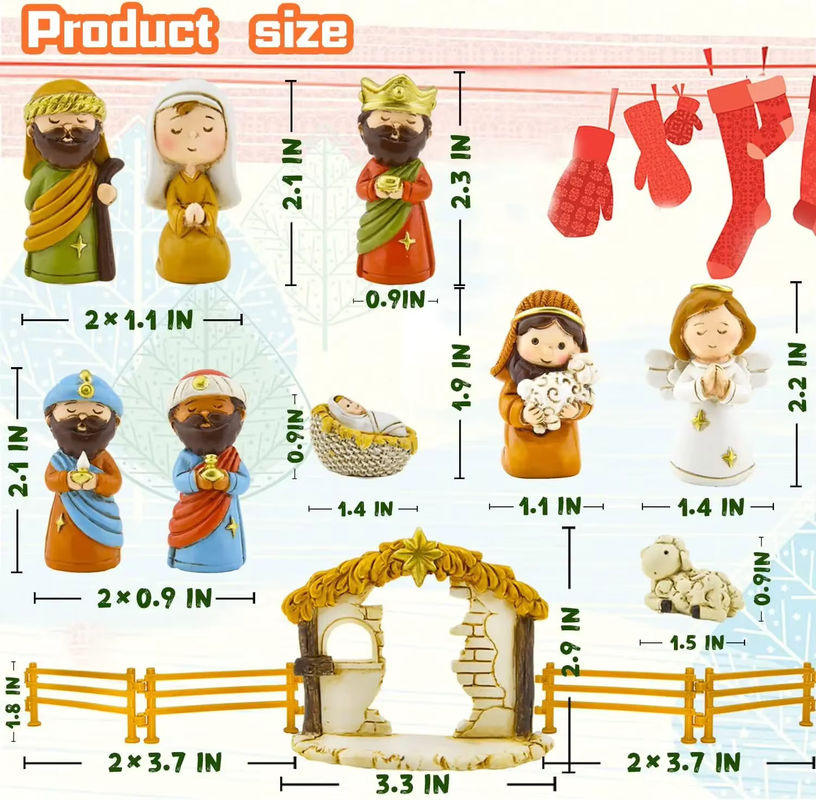 Adventskalender Krippe mit 24 Figurensets aus Kunststoff in Mehrfarbig für Kinder und Weihnachtsdekoration - Bild 4