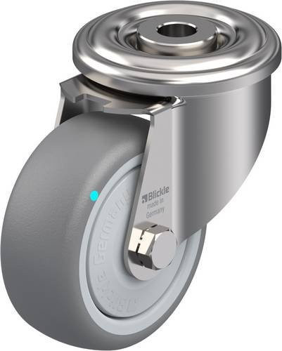 Blickle LEXR-TPA 80KFD Lenkrolle aus Edelstahl und Kunststoff in Silber, Rad-Durchmesser: 80 mm, Tragfähigkeit: 100 kg - Bild 1