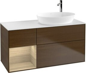 V&B Waschtischunterschrank Finion Wandbeleuchtung in Eiche, Breite: 120 cm, Tiefe: 50,1 cm, Höhe: 50,1 cm - Bild 1
