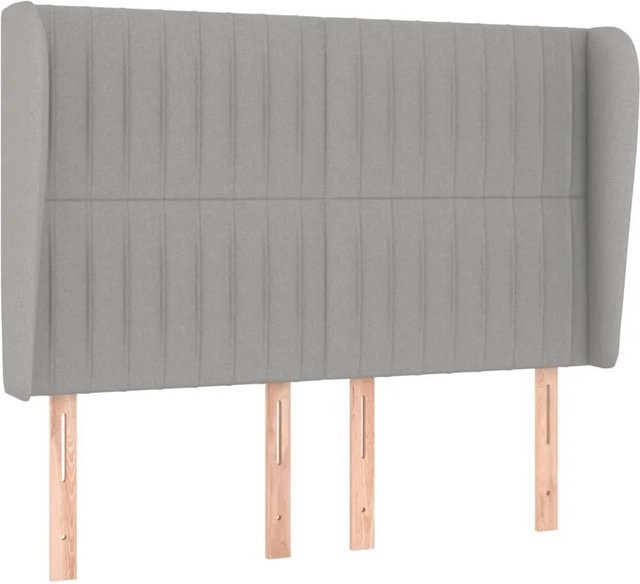 vidaXL Kopfteil mit Ohren in Hellgrau, gepolstertes Bettteil aus Stoff, Breite: 147 cm, Tiefe: 23 cm, Höhe: 118 cm - Bild 1