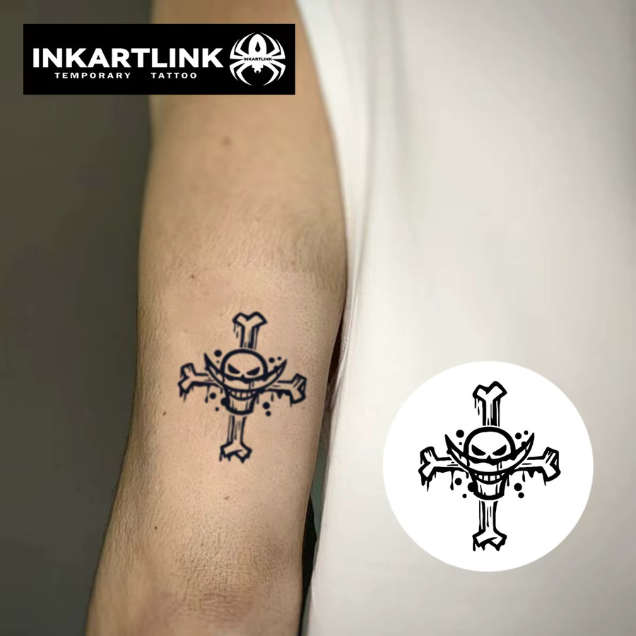 INKARTLINK Temporärer Tattoo-Aufkleber Whitebeard Pirates, wasserfest - Bild 2