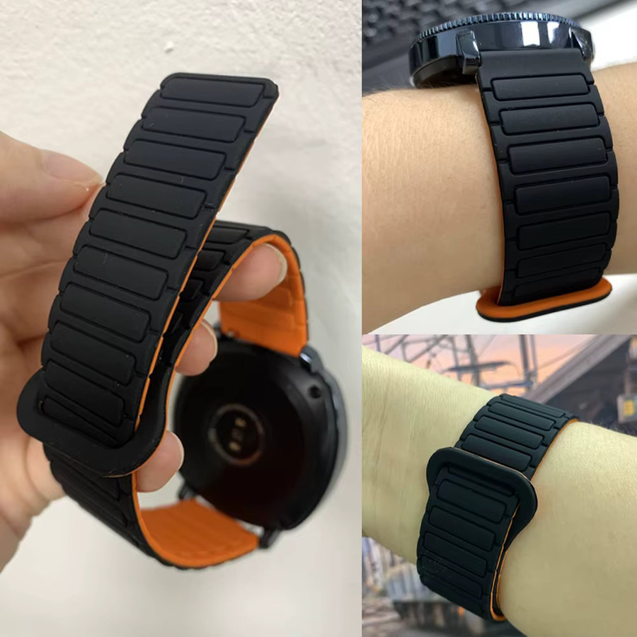 Amazfit Uhrenarmband Silikon, Magnetband, Schwarz, 20 mm/22 mm - Bild 4