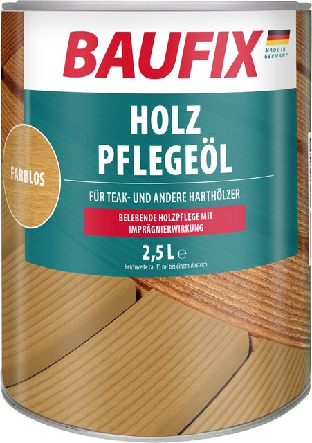 Baufix Holz-Pflegeöl farblos seidenmatt mit 2,5 l Füllmenge - Bild 1