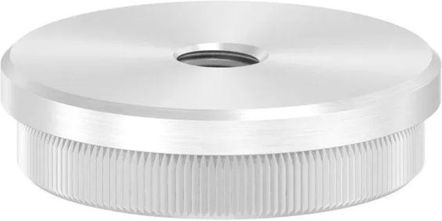 FeNau Rohrabschlussstopfen aus V2A Edelstahl in Silber Ø 48,3x2,0 mm mit M10 Flach zum Einschlagen - Bild 1