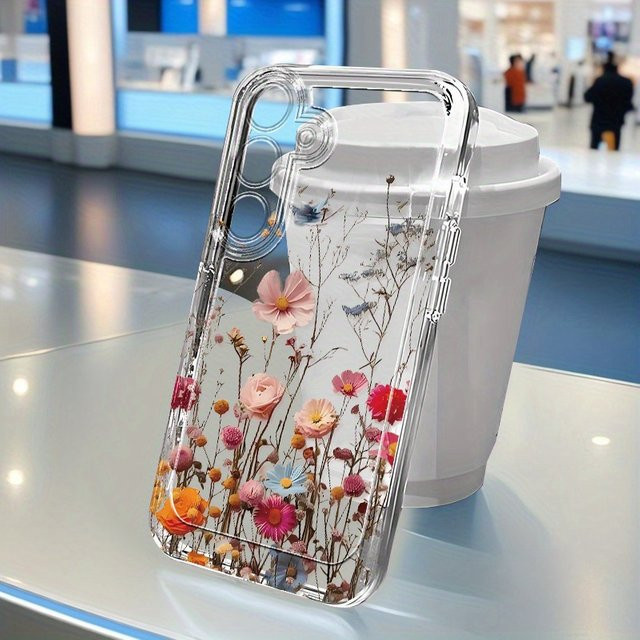 Transparente Schutzhülle mit Blumenranken für Samsung Galaxy S25 Ultra S26 S24 FE S23 Plus S22 S21 A56 5G A55 A54 A53 A52S A51 A36 A35 A34 A26 - Bild 1